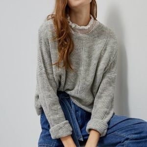 Anthropologie keely cable knit jumper grey sweater